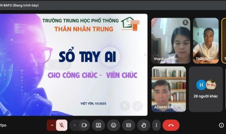 Trường THPT Thân Nhân Trung tập huấn “Sổ tay AI” cho CBVC và người lao động
